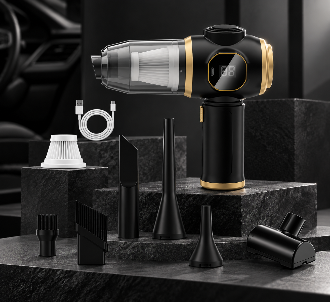 Aspirateur et accessoires inclus